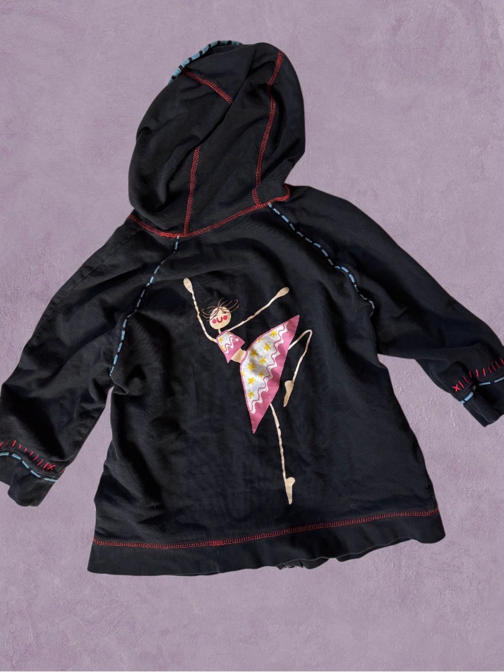 Whimsy grunge Hoodie with Ballerina Graphic